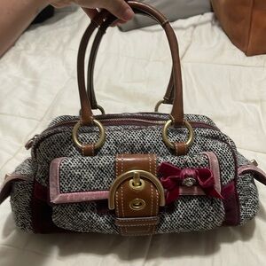 RARE!! Coach Tweed, Suede and Velvet Handbag